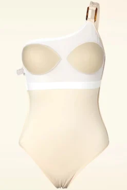 Best TC Beach One Shoulder Badpak In Ecru