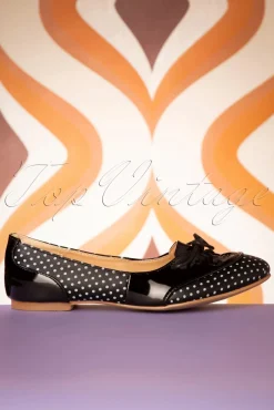 New Banned Retro Oxford Isabella Ballerina's In Zwart