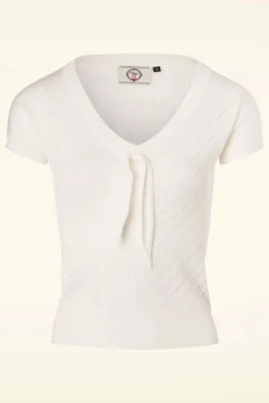 Outlet Banned Retro Patricia Pointelle-Top In Gebroken Wit