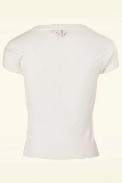 Outlet Banned Retro Patricia Pointelle-Top In Gebroken Wit