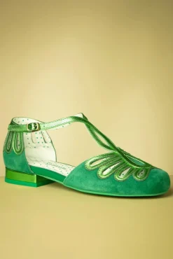 Online Lola Ramona Penny Suede Dainty Ballerina's In Groen