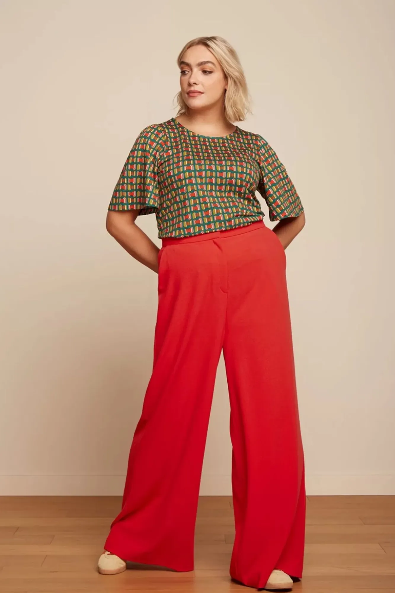 Cheap King Louie Peppa Broek Woven Crepe In Vurig Rood
