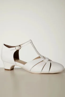 Sale Charlie Stone Petit Montpellier T-Strap Pumps In Wit