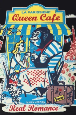Outlet Queen Kerosin Queen Cafe T-Shirt In Zwart