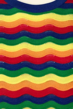 Shop Banned Retro Rainbow Waves Jumper In Multi