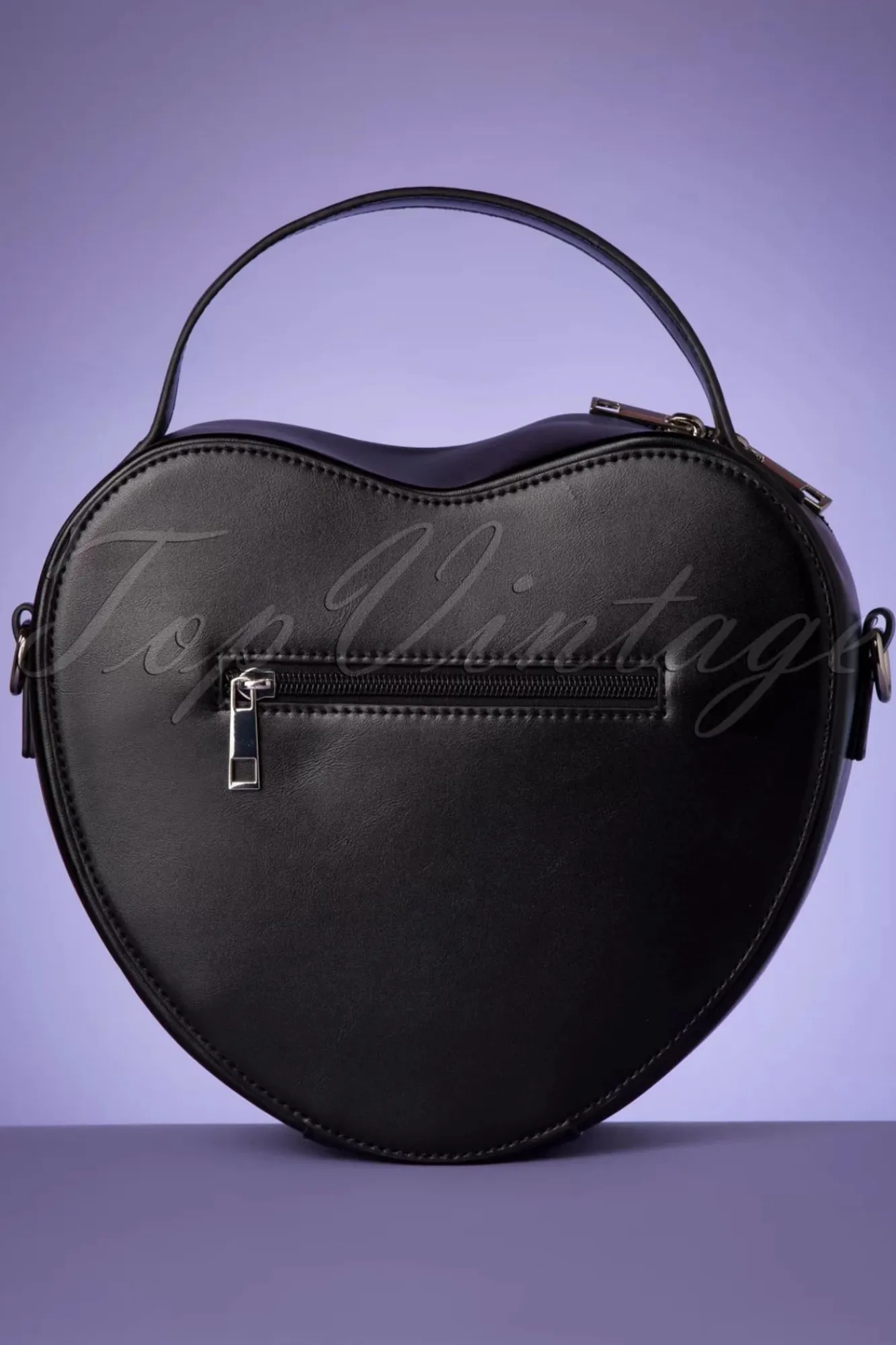 Outlet Banned Retro Rockabilly Heart Handtas In Zwart En Leopard