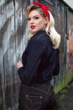 Fashion Rock-a-Booty Sadie Jacket In Donkerdenim