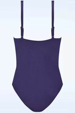 Cheap Cyell Satin Padded Badpak In Navy Blauw