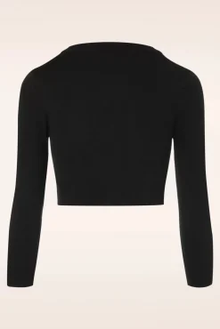 Hot Mak Sweater Shela Cropped Vest In Zwart