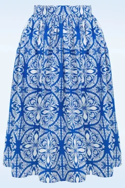 Clearance Bunny Sicily Swing Rok In Blauw En Wit