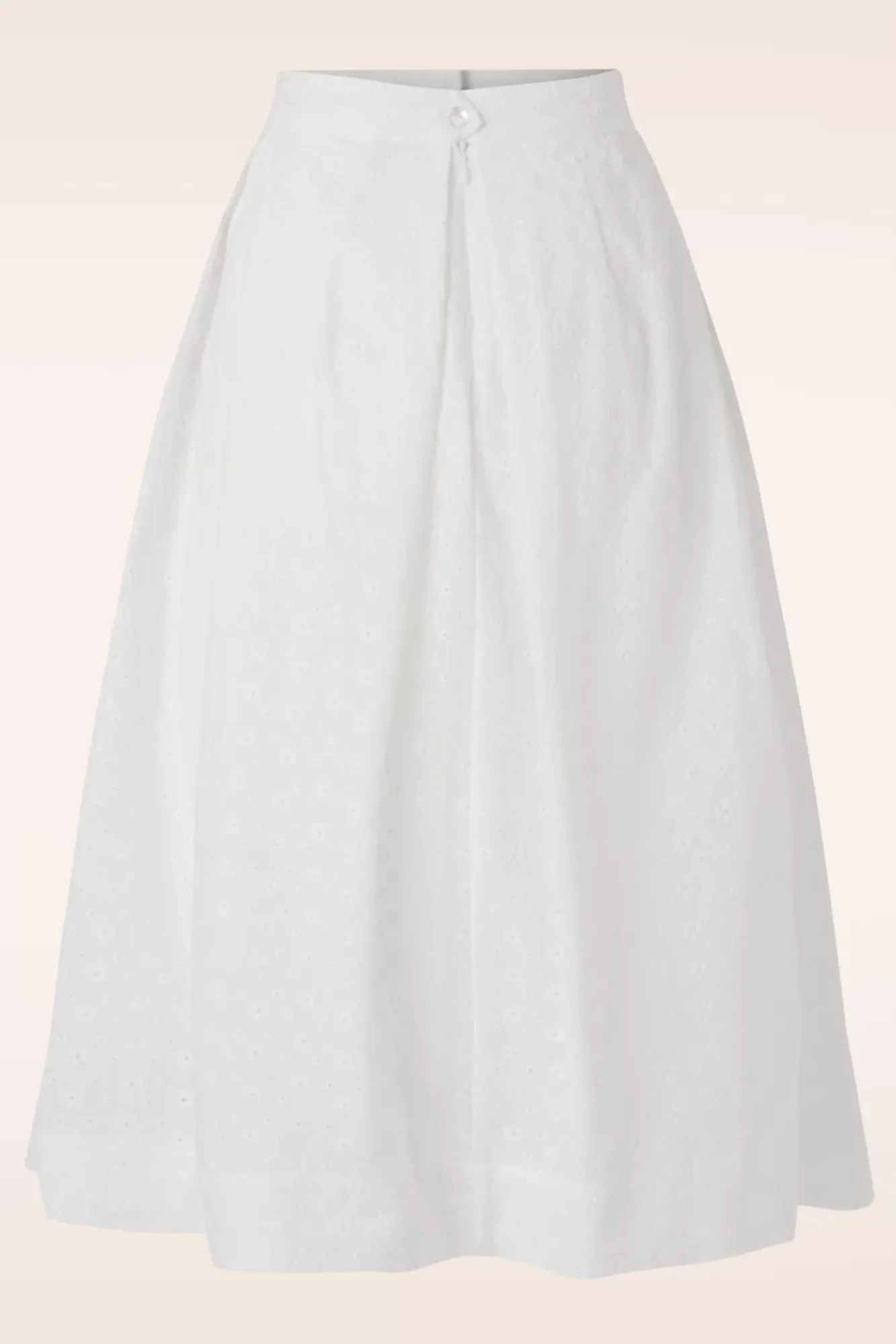Fashion King Louie Suzette Rosa Broderie Anglaise Rok Met Plooien In Wit
