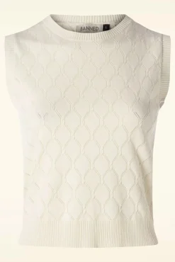 Outlet Banned Retro Sweet Sally Top In Creme
