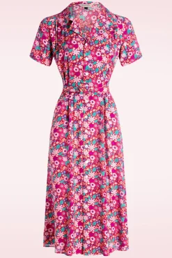 Cheap Banned Retro Tea Party Jurk In Rood En Multi