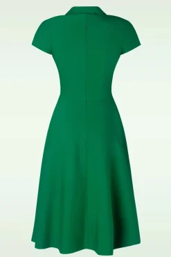 Clearance Vintage Diva The Emma Swing Jurk In Smaragdgroen