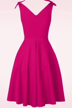 Cheap Glamour Bunny The Harper Swing Jurk In Telemagenta Roze