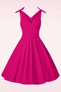 Cheap Glamour Bunny The Harper Swing Jurk In Telemagenta Roze