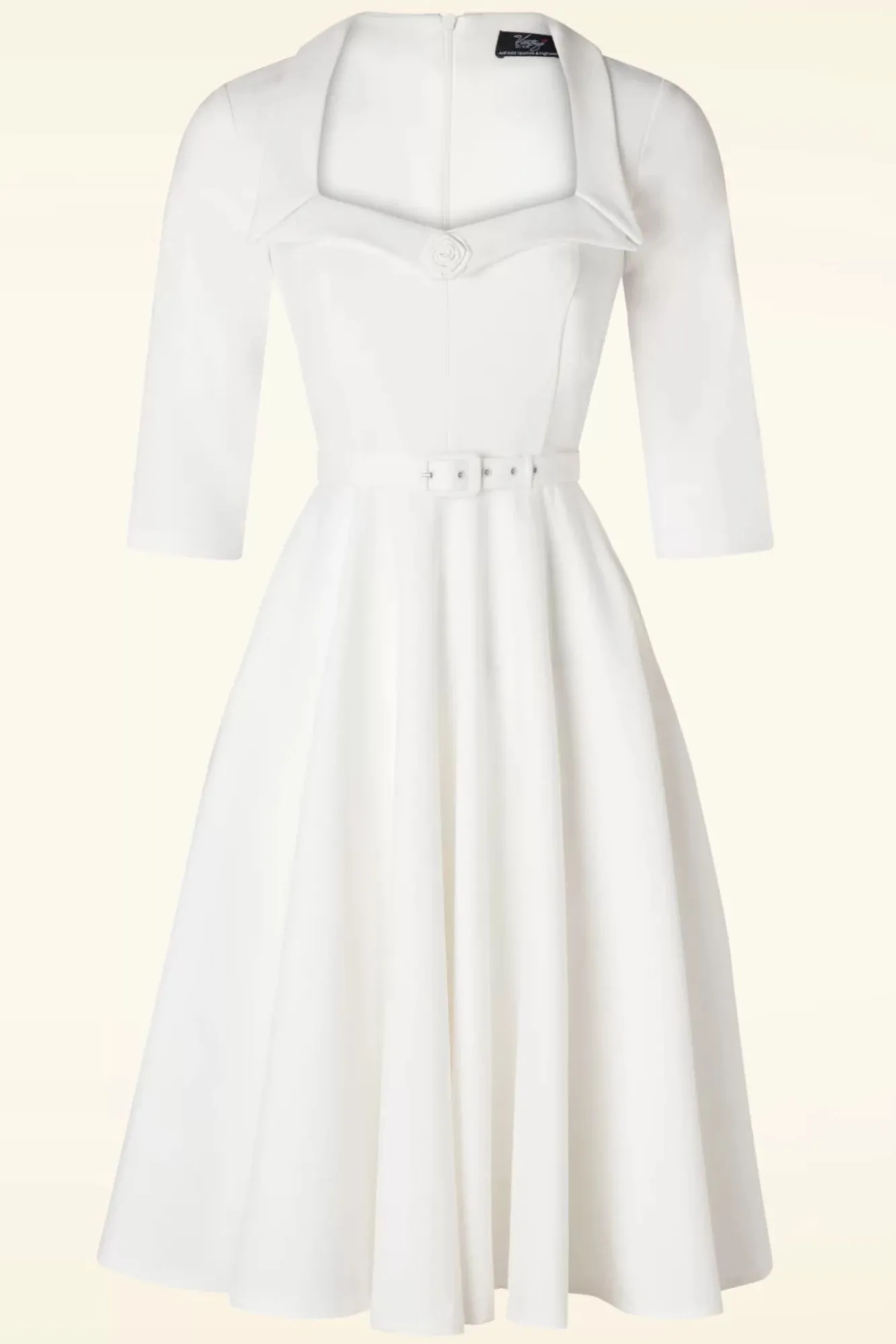 Store Vintage Diva The Jayne Swing Jurk In Gebroken Wit
