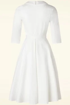 Store Vintage Diva The Jayne Swing Jurk In Gebroken Wit