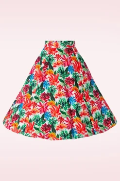 Online Topvintage Boutique Collection Topvintage Exclusief ~ Adriana Flower Swing Rok In Multi