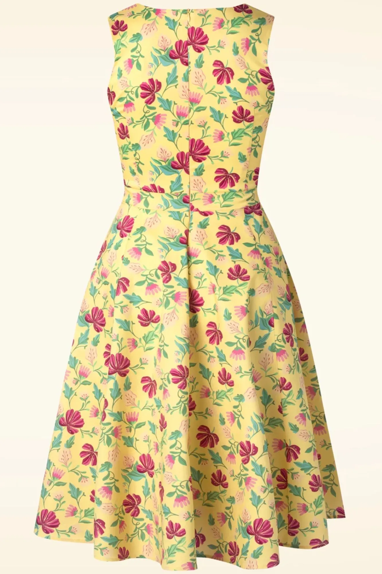 Best Topvintage Boutique Collection Topvintage Exclusive ~ Eliane Floral Swing Jurk In Lichtgeel