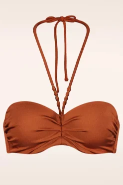 Sale Cyell Treasure Padded Bikini Top In Cederhout Bruin