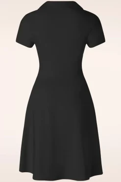 New Banned Retro Wonder Fit And Flare Swing Jurk In Zwart